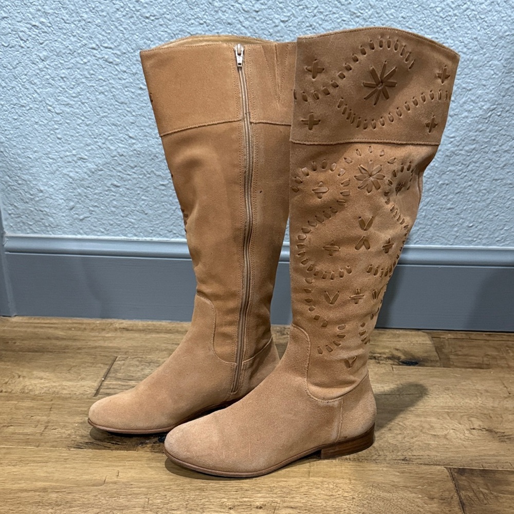 Tara Suede Riding Boots in Oak by Jack Rogers